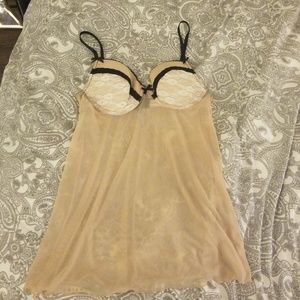 Light Pink/Black Trimmed Chemise Babydoll